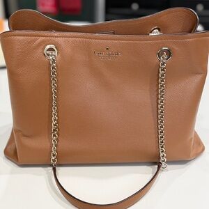 Kate Spade Jordyn Large Brown Gingerbread Leather Tote Bag